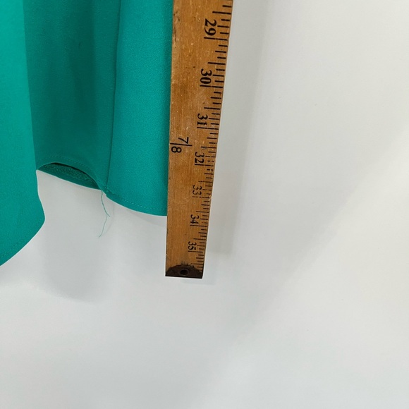 Donna Morgan Seafoam Green V Neck Fit & Flare with Pockets Zip Back Size 10 - Picture 2 of 12